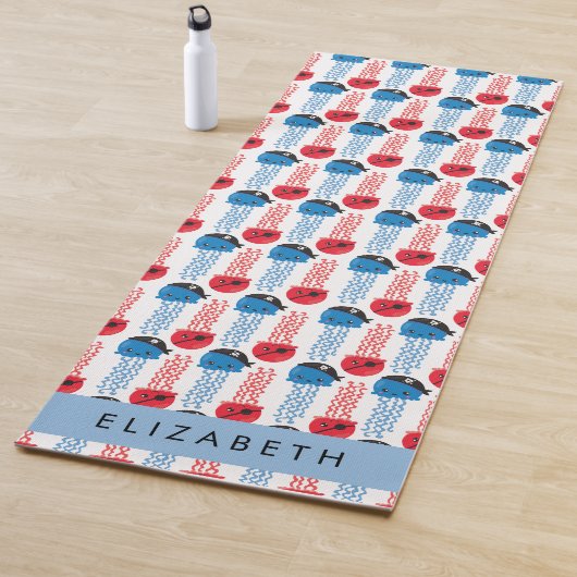 海賊クラゲクラゲ模様お名前 ヨガマット (インサイチュ)