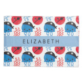 海賊クラゲクラゲ模様お名前 枕カバー (裏面)