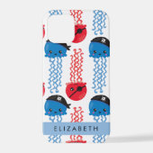 海賊クラゲクラゲ模様お名前 iPhoneケース (裏面)