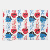 海賊クラゲ，クラゲ模様，海獣 キッチンタオル (横)