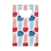 海賊クラゲ，クラゲ模様，海獣 クレジットカード栓抜き (正面)