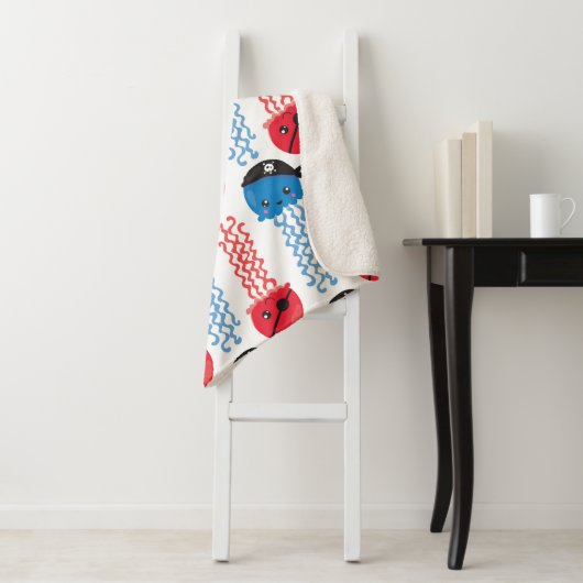 海賊クラゲ，クラゲ模様，海獣 シェルパブランケット (インサイチュ)