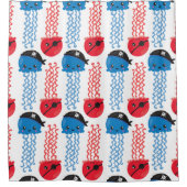 海賊クラゲ，クラゲ模様，海獣 シャワーカーテン (正面)