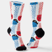 海賊クラゲ，クラゲ模様，海獣 ソックス (傾斜あり)