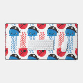 海賊クラゲ，クラゲ模様，海獣 デスクマット (キーボード&マウス)