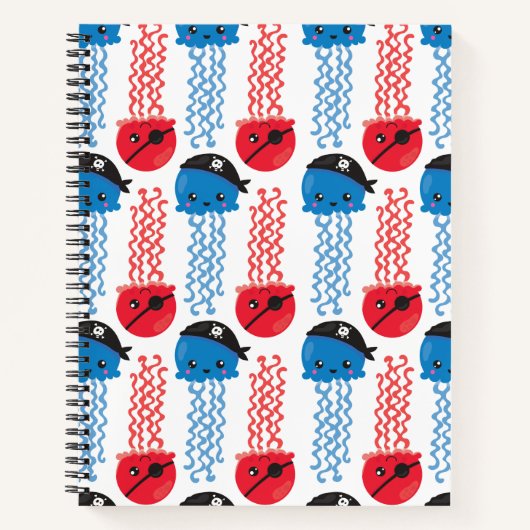 海賊クラゲ，クラゲ模様，海獣 ノートブック (正面)