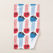 海賊クラゲ，クラゲ模様，海獣 バスタオルセット (ハンドタオル)