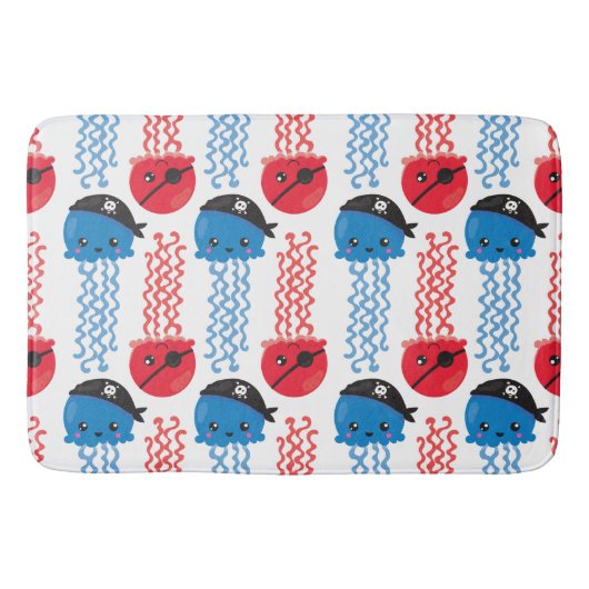 海賊クラゲ，クラゲ模様，海獣 バスマット (正面)