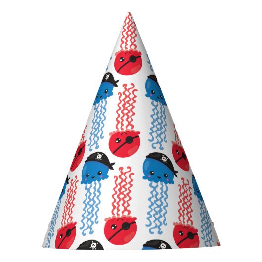 海賊クラゲ，クラゲ模様，海獣 パーティーハット (正面)