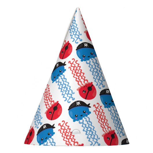 海賊クラゲ，クラゲ模様，海獣 パーティーハット (左)