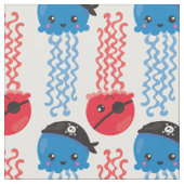 海賊クラゲ，クラゲ模様，海獣 ファブリック (クローズアップ)