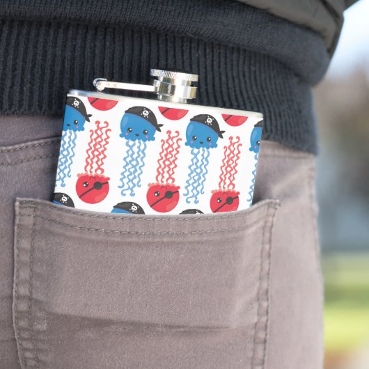 海賊クラゲ，クラゲ模様，海獣 フラスク (インサイチュ)