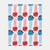 海賊クラゲ，クラゲ模様，海獣 フリースブランケット (正面)