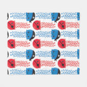 海賊クラゲ，クラゲ模様，海獣 フリースブランケット (正面(横))