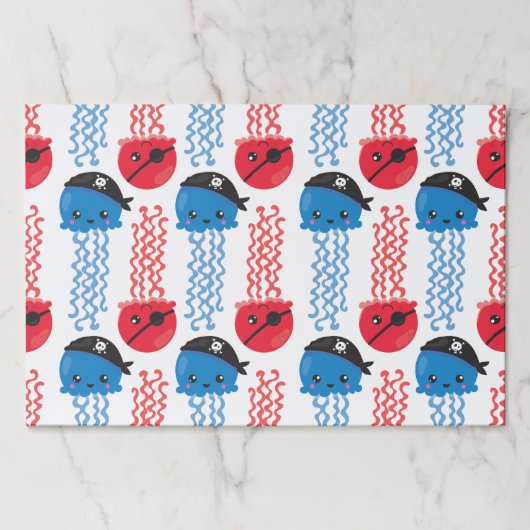 海賊クラゲ，クラゲ模様，海獣 ペーパーパッド (正面)