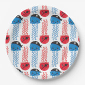 海賊クラゲ，クラゲ模様，海獣 ペーパープレート (正面)