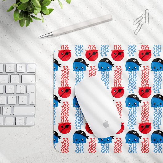 海賊クラゲ，クラゲ模様，海獣 マウスパッド