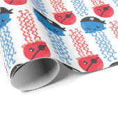 海賊クラゲ，クラゲ模様，海獣 ラッピングペーパー (ロールコーナー)