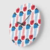 海賊クラゲ，クラゲ模様，海獣 ラージ壁時計 (傾斜)