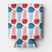 海賊クラゲ，クラゲ模様，海獣 缶クーラー (正面)