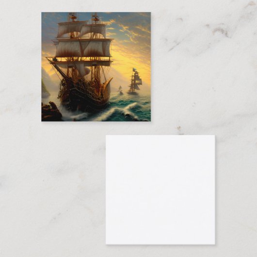 海賊グラフィック スクエア名刺 (正面/裏面)