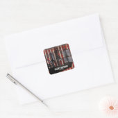 海賊グランジ生誕生日会の好意ステッカー スクエアシール (封筒)