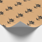 海賊コンパス面図およびいかりの紙 ラッピングペーパー (角)