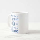 海賊コーヒーマグのようなキャプテンパーティーのように働く コーヒーマグカップ (正面左)