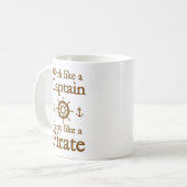 海賊コーヒーマグのようなキャプテンパーティーのように働く コーヒーマグカップ (正面左)