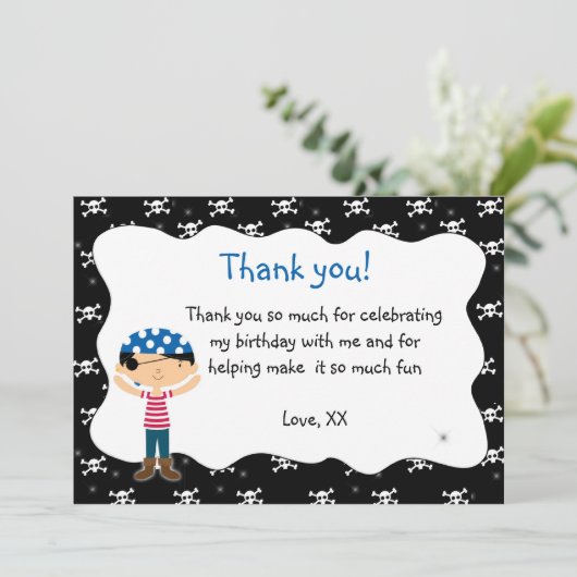 海賊サンキューカードの誕生日のベビーシャワー サンキューカード (スタンド正面)