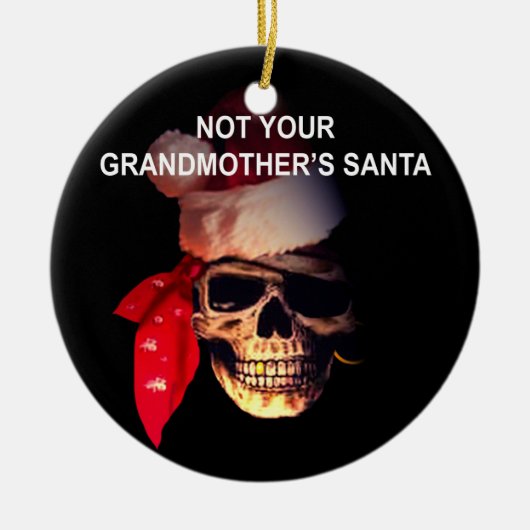海賊サンタのクリスマスのオーナメント セラミックオーナメント (正面)