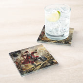 海賊サンタ ガラスコースター (アングル)