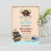 海賊ザメの誕生日シャワー招待状 招待状 (スタンド正面)