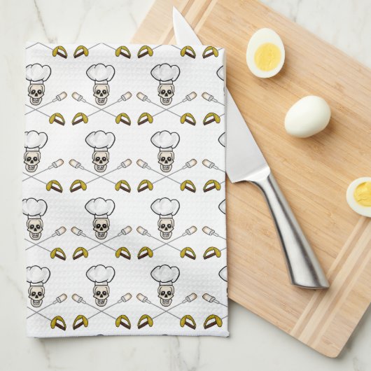 海賊シェフによって交差させるマシュマロはタオル分岐します キッチンタオル (四つ折り)