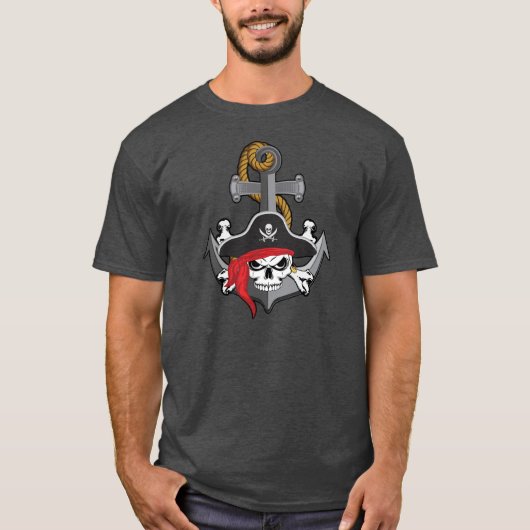 海賊スカルいかり Tシャツ (正面)