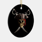 海賊スカルおよび剣 セラミックオーナメント (右)