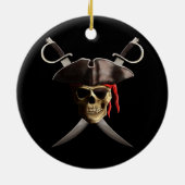 海賊スカルおよび剣 セラミックオーナメント (裏面)