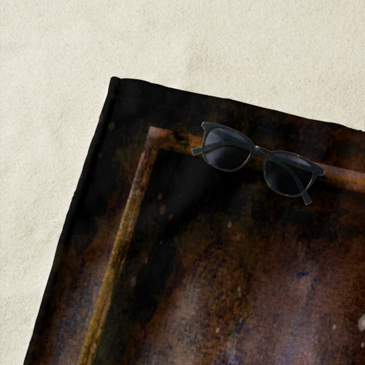 海賊スカルが剣を渡った – あなたの名前を追加 –  ビーチタオル (インサイチュ)