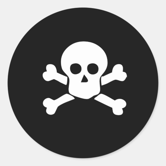 海賊スカルとクロスボーンのステッ子供へク ラウンドシール (正面)