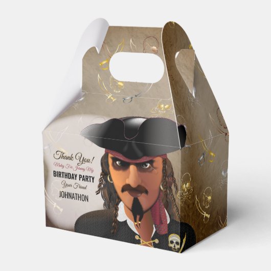 海賊スカルとクロスボーンズボーイバースデーパーティー フェイバーボックス (正面サイド)