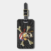 海賊スカルとクロスボーンズ荷物タグ ラゲッジタグ (正面縦)