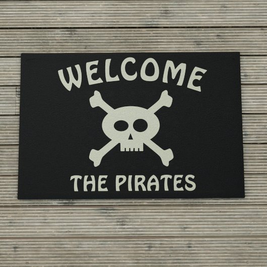 海賊スカルとクロスボーンファミリーウェルカム ドアマット
