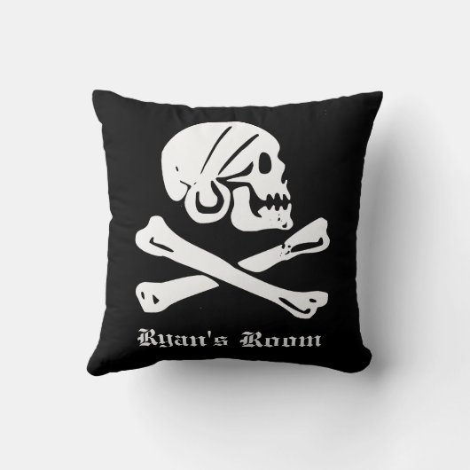 海賊スカルと交差した骨 クッション (裏面)
