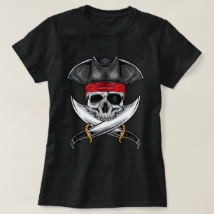 海賊スカルと剣 Tシャツ