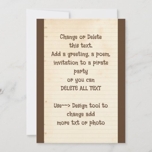 海賊スカルの誕生日のようなトーク 招待状 (裏面)