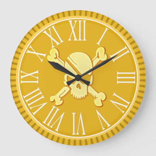 海賊スカルの金貨の宝物Dubloon ラージ壁時計 (正面)