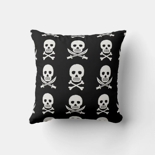海賊スカルクロスボーンシームレスパターン クッション (裏面)