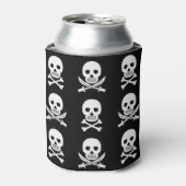 海賊スカルクロスボーンシームレスパターン 缶クーラー (缶正面)