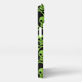 海賊スカルクロスボーンパターングリーンiPhoneケース iPhoneケース (右側面)