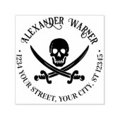 海賊スカルクロス剣の名前差出人住所 セルフインキングスタンプ (デザイン)